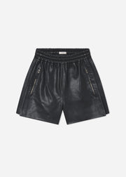 Combat Short in Leather - Chocolate - CO Collections